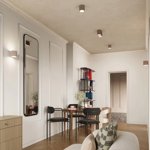 Moderní stropní svítidlo AURA 2 taupe hliník do obýváku a kuchyně GU10 2x10W