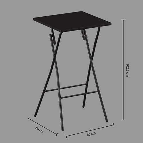 5five simply smart moderní skládací barový stůl černý 60x60 cm do zahrady a na terasu