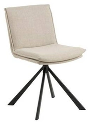 Otočená jídelní židle Flynn béžová čalouněná moderní na černých nohách