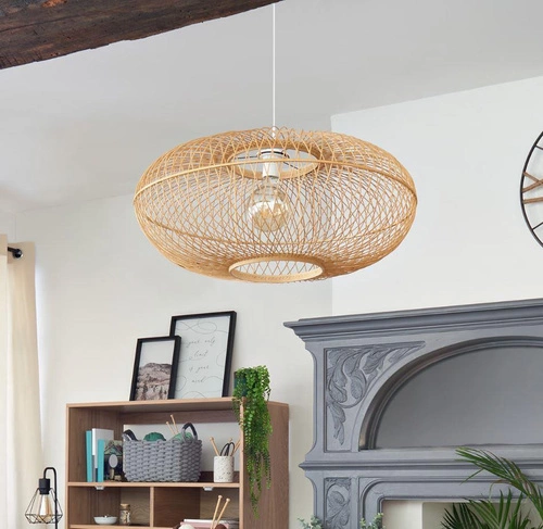 Bambusová závěsná lampa Loren 60 cm