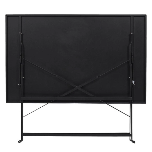 Skládací zahradní stůl Palermo černý kovový moderní 110x70 cm na terasu