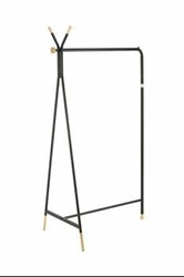 Velo černý loftový stojanový věšák do předsíně kovovo-dřevěný na bundy Intesi