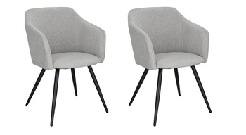 Sada 2 šedých jídelních židlí Molto Black