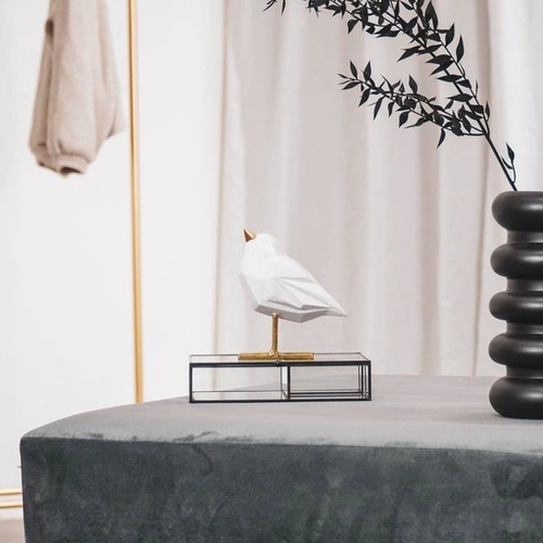 Dekorativní figurka Love Bird XL bílá glamour na komodu nebo jako dárek do obývacího pokoje HV decor