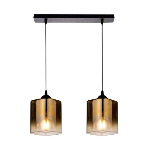 Stropní lampa Serena černá 2x40 E27 zlaté stínítko