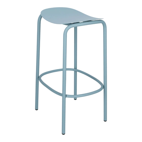 Kovová barová stolička Trick modrá 65 cm moderní bez opěrky do kuchyně a k ostrůvku SCAB Design