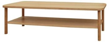 Obdélníkový konferenční stolek Banbury dřevěný s policí 150x50 cm skandinávský do obýváku