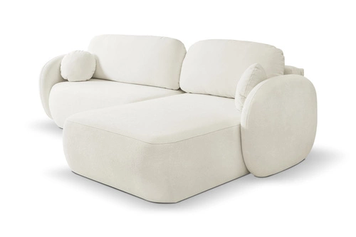 Rohová sedačka s rozkladem pravá Salby bílá moderní s úložným prostorem do obýváku