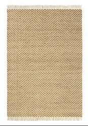 Vlněný koberec do obýváku Twill hnědý 140x200 cm vintage ručně tkaný snadno čistitelný