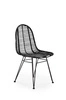 Ratanová židle Oregon černá do jídelny a kuchyně moderní s kovovými nohami Intesi