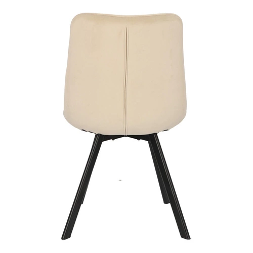 Čalouněná sametová židle Moly Intesi béžová s černými nohami do jídelny a obýváku
