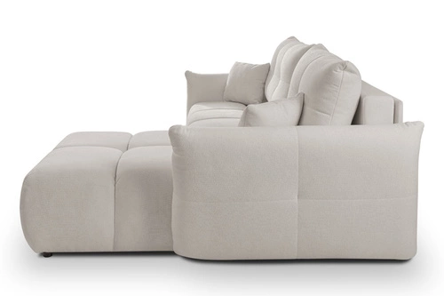 Rohová rozkládací pohovka pravá Bode šedá moderní do obýváku s úložným prostorem