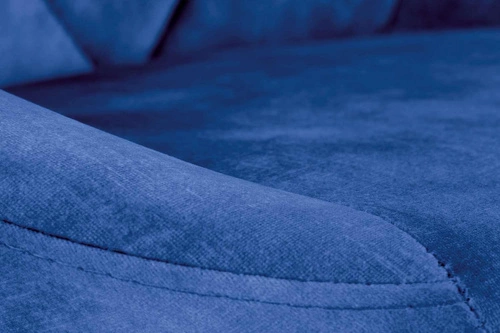 Barová židle Nang sametová modrá otočná s opěrkou výškově nastavitelná do kuchyně a k ostrůvku Intesi