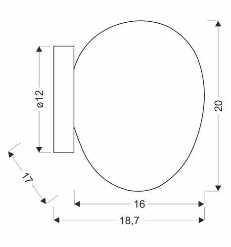 Nástěnné svítidlo STONES lampa 20cm 1x40W E27 difuzor bílý