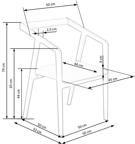 Čalouněná židle Luza dubová šedá skandinávská do jídelny a obýváku Intesi