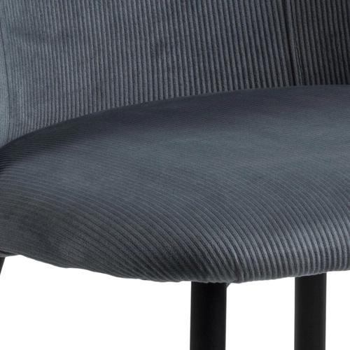 Čalouněná jídelní židle Ines šedý manšestr Actona moderní na černých nohách