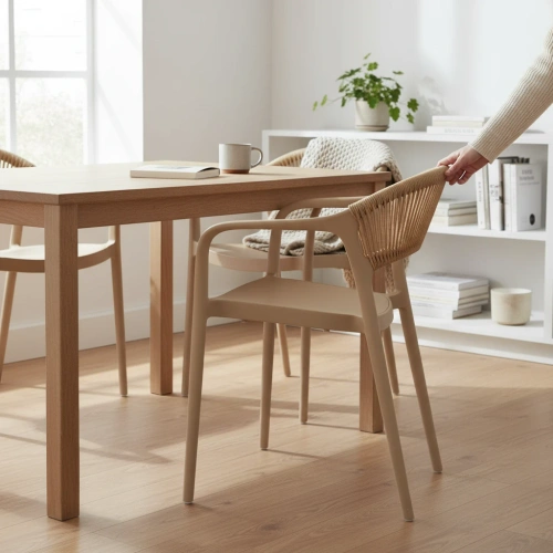 Zahradní židle Osma béžová Intesi z polypropylenu boho stohovatelná snadné čištění