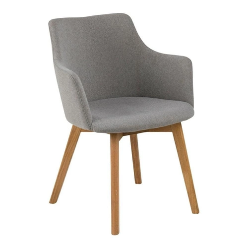 Čalouněná jídelní židle Bella Actona šedá skandinávská s područkami dřevěná