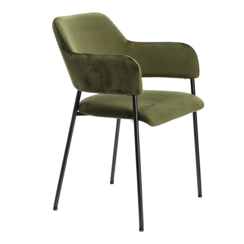 Jídelní židle Lima Actona zelená sametová s područkami snadno čistitelná