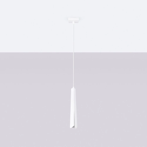 Závěsné svítidlo PRYSM 1 bílé moderní do obýváku a kuchyně ocelové jednoduché 120 cm