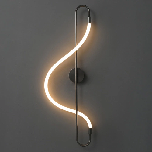 Nástěnné LED svítidlo ESSA černé moderní do obýváku a ložnice 90 cm Step into Design