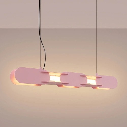 Moderní růžové LED závěsné svítidlo CHAIN 91 nad stůl do obývacího pokoje