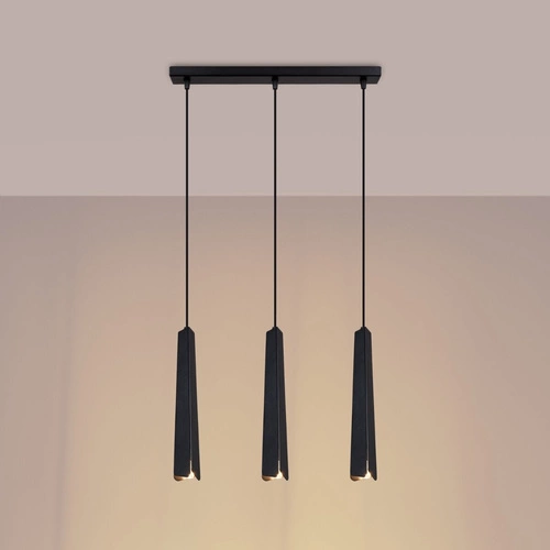 Závěsné svítidlo PRYSM 3L černé skandinávský styl, tříramenné nad jídelní stůl nebo do obýváku