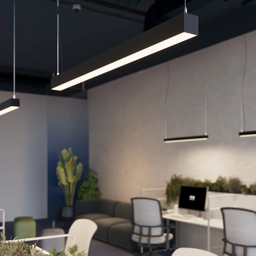 Závěsné svítidlo PINNE 200 černé LED minimalistické do obýváku a nad stůl 200 cm