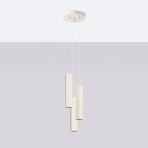 Závěsné svítidlo KARBON 3-bodové béžové nastavitelné do obýváku a nad kuchyňský ostrůvek moderní