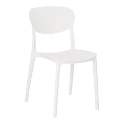 Bílá jídelní a zahradní židle z polypropylenu, snadno čistitelná, stohovatelná 5five