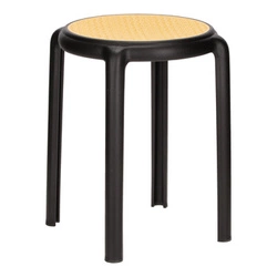 Černá stolička Zula Intesi do kuchyně a na balkon, boho styl, plastová, snadno čistitelná, stohovatelná