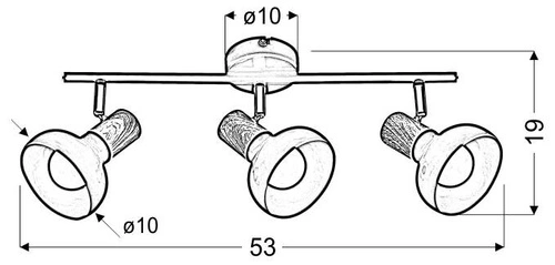 Stropní lampa Puerto strip 3x40W E14 bílá