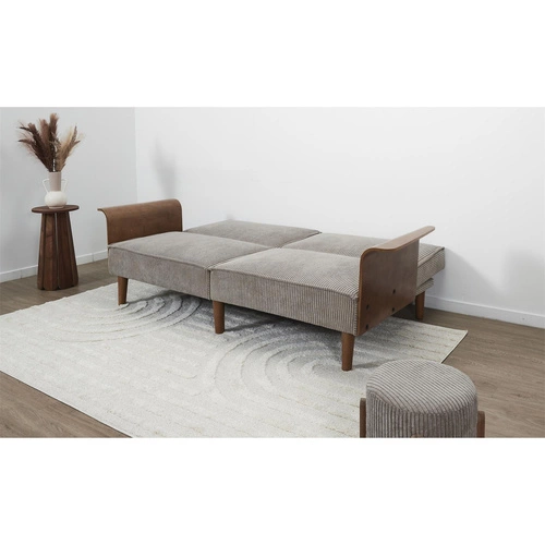 Rozkládací pohovka Scott šedá manšestrová 3místná s polohovatelným opěradlem do obýváku Intesi