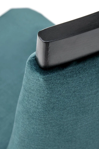 Jídelní židle Andre zelená čalouněná sametem na dřevěných nohách Intesi