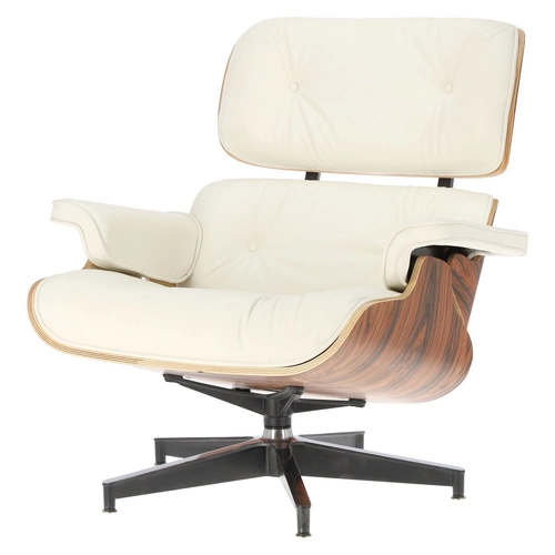 Kožené bílé otočné relaxační křeslo Vip moderní do obývacího pokoje ve stylu Lounge Chair
