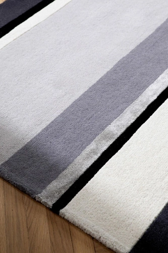 Moderní vlněný koberec Eaton 200x280 cm šedý geometrický do obývacího pokoje Laura Ashley