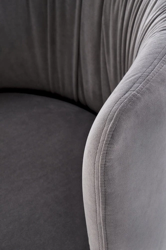 Čalouněná sametová židle Itzal šedá s područkami do jídelny a obývacího pokoje moderní