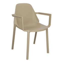 Zahradní židle s područkami PIU Arm béžová SCAB Design, moderní stohovatelný plast