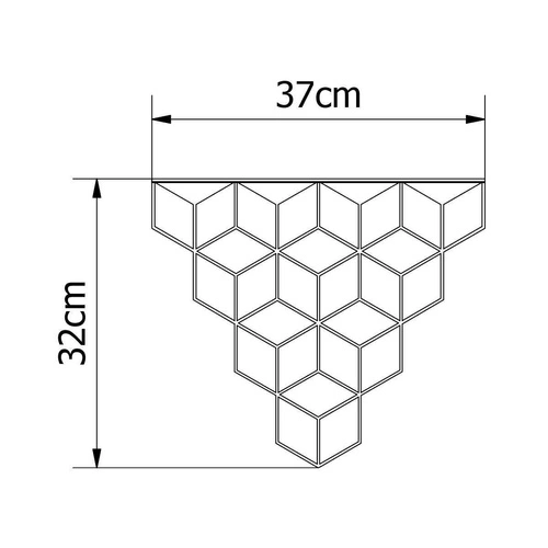 Moderní černá kovová nástěnná police Stiga na knihy a dekorace do obýváku POLYHEDRA