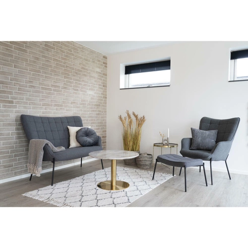 Kulatý konferenční stolek Bolzano 70 cm bílý mramor zlatý glamour do obýváku Intesi