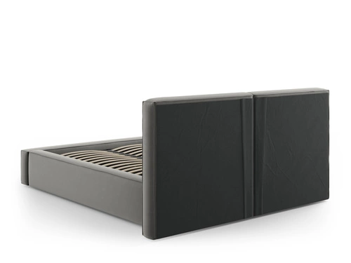 Čalouněná postel Jodie II 180x200 šedá sametová s úložným prostorem do ložnice glamour