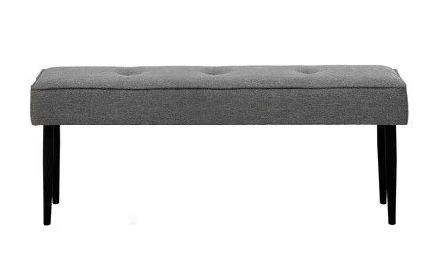Čalouněná lavice Alize šedá pro předsíň a ložnici na černých nohách