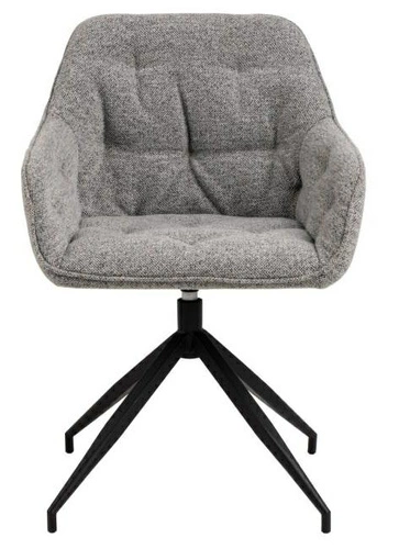 Otočená čalouněná židle Brooke šedá s područkami do jídelny a obýváku moderní