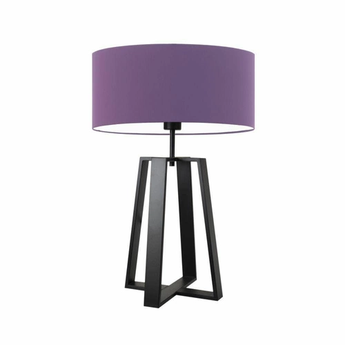 Noční lampička Thor moderní s fialovým stínidlem na černé konstrukci do ložnice LYSNE
