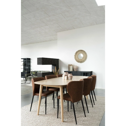 Jídelní čalouněná židle Pisa Intesi vintage hnědá ekokůže černé nohy