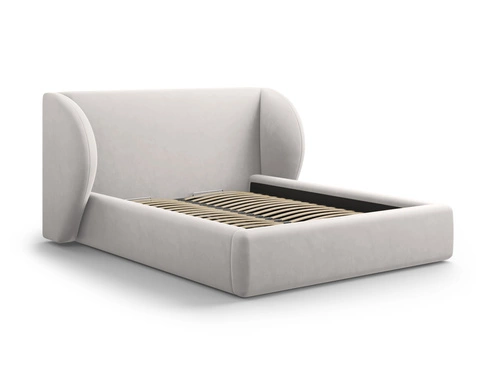 Čalouněná postel do ložnice Miley II šedá 200x200 s úložným prostorem moderní glamour