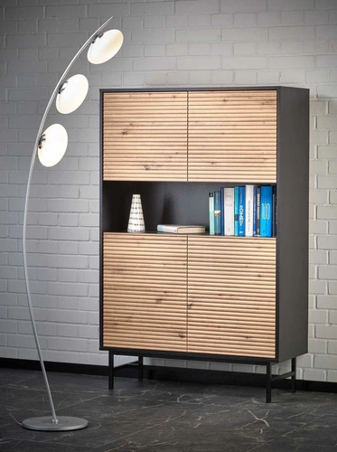 Vysoká komoda Nihala artisan dub/černá