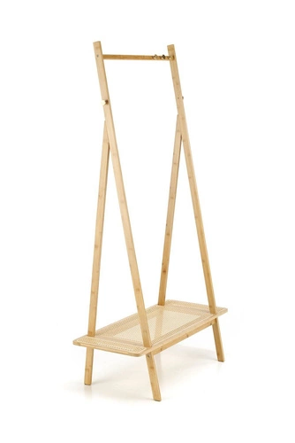 Intesi Boho bambusový stojanový věšák do předsíně s ratanovou policí přírodní 168 cm