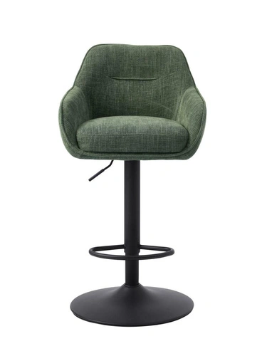Barová židle Avola zelená čalouněná do kuchyně výškově nastavitelná s opěrkou zad