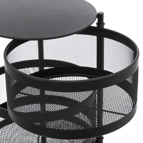 Kovový barový vozík na kolečkách Mayaj černý kulatý do kuchyně loftový 5five simply smart